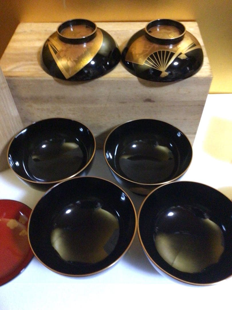 輪島塗 豪華蒔絵 祝椀 ４客セット 共箱付き