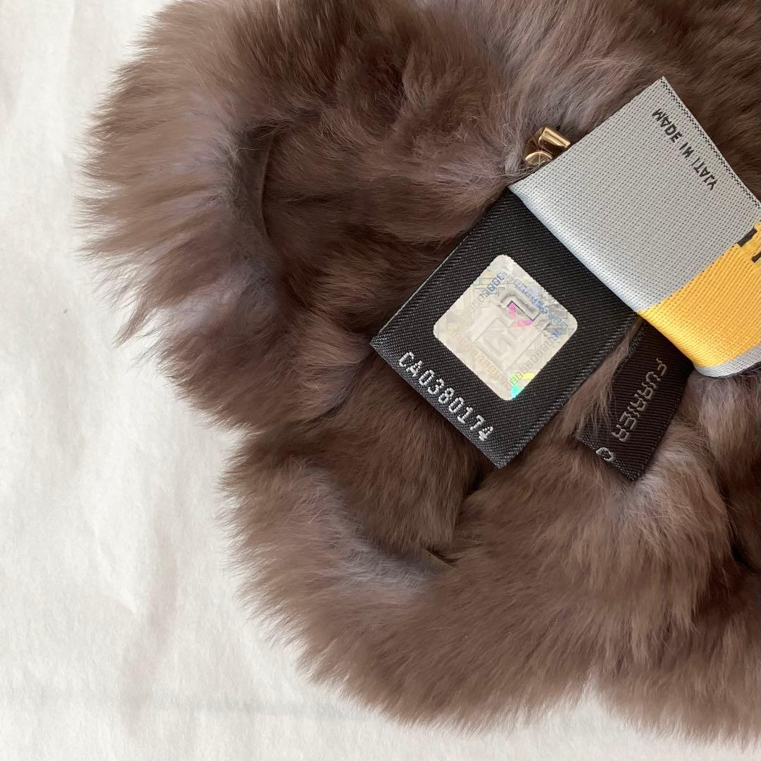 FENDY フェンディ　ファーコサージュ ブローチ　フラワー　花　ブラウン系