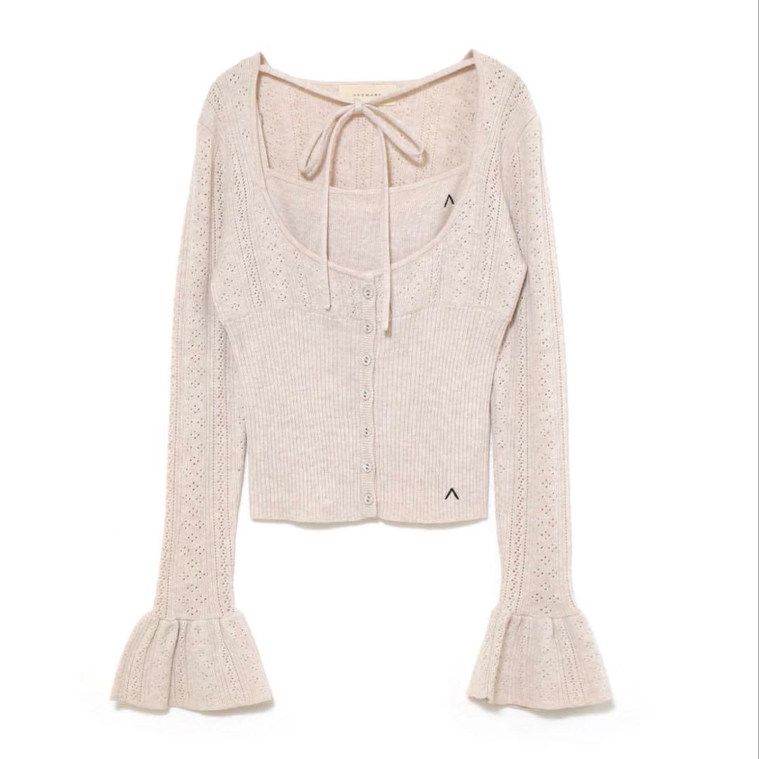 トップス andmary Raelynn knit tops beige