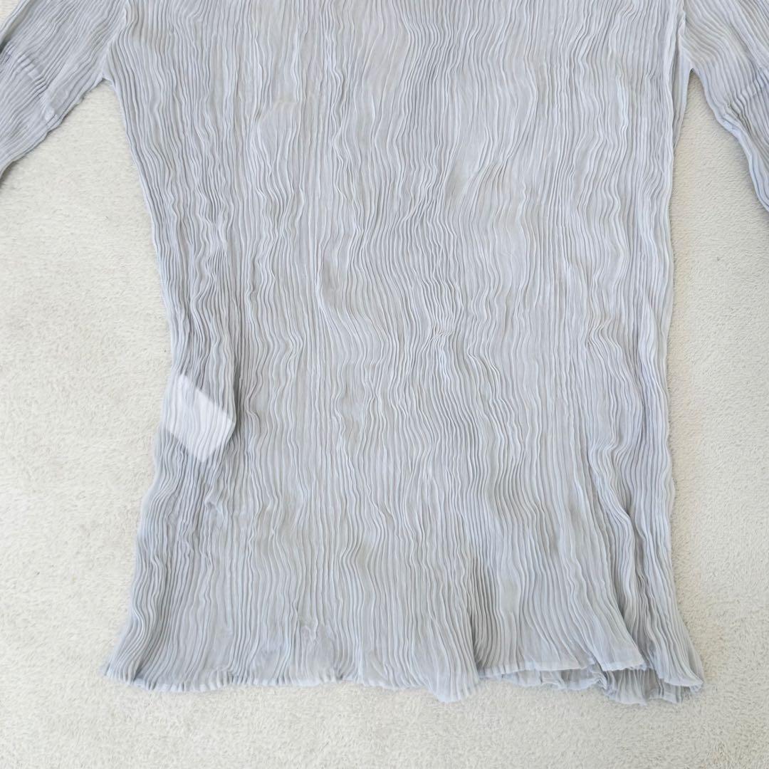 極美品✨ISSEY MIYAKE プリーツ　グレー　長袖　トップス　Lサイズ
