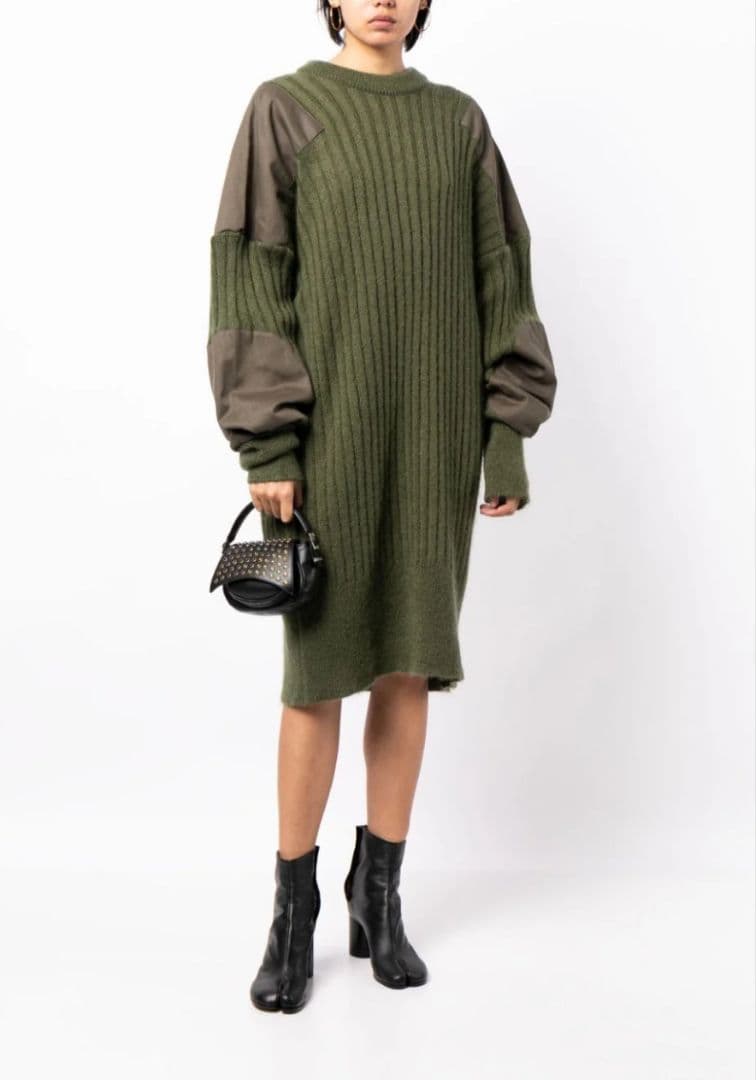 Vaquera Militaryニットドレス オリーブグリーン ワンピース