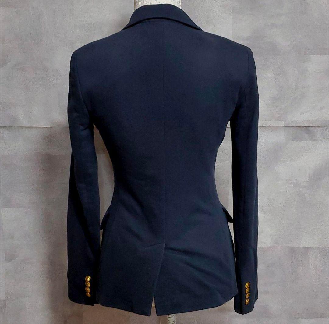 S ポロラルフローレン エンブレム刺繍ワンポイント ブレザー 紺 金ボタン