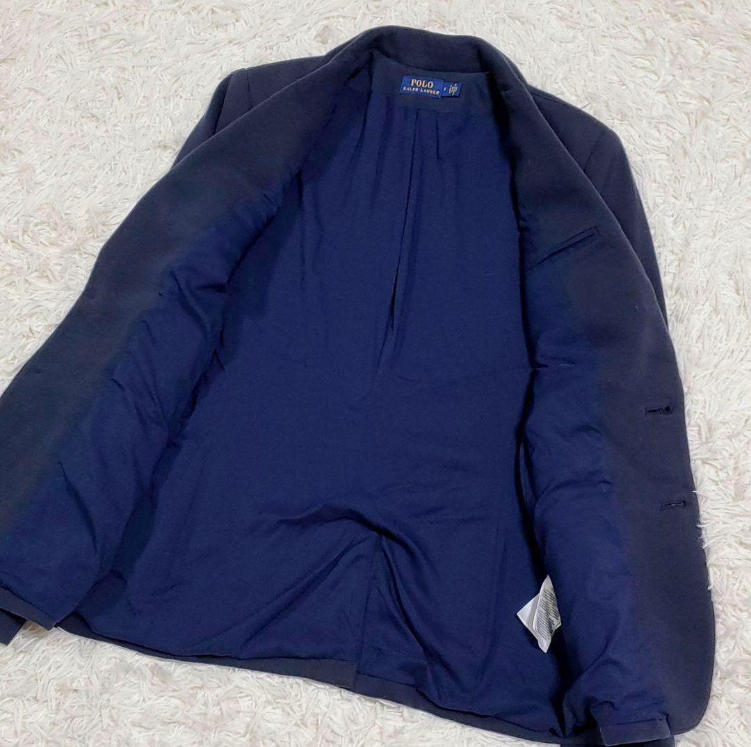 S ポロラルフローレン エンブレム刺繍ワンポイント ブレザー 紺 金ボタン