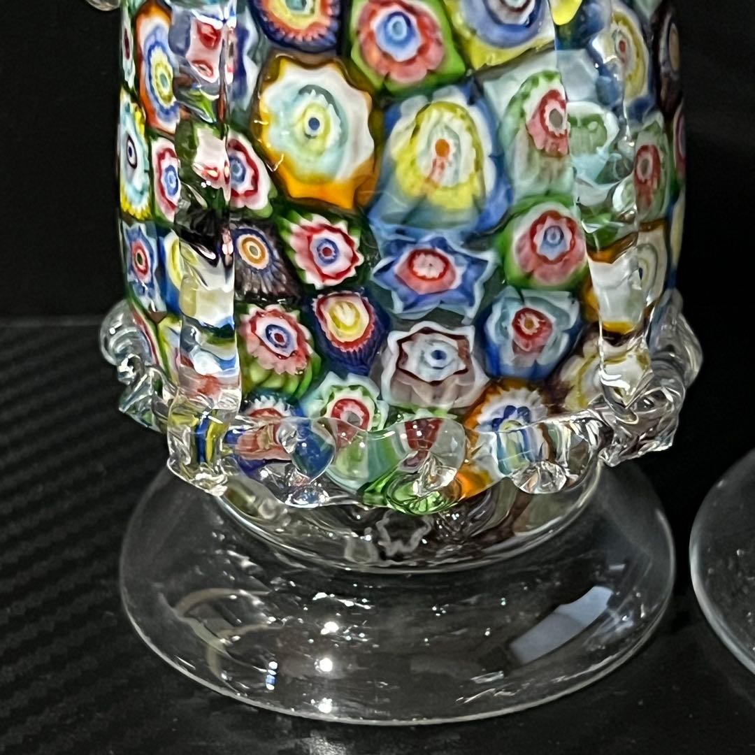 ベネチアンガラス ペア 人形 ミルフィオリ 貴族 ガラス工芸品 置物