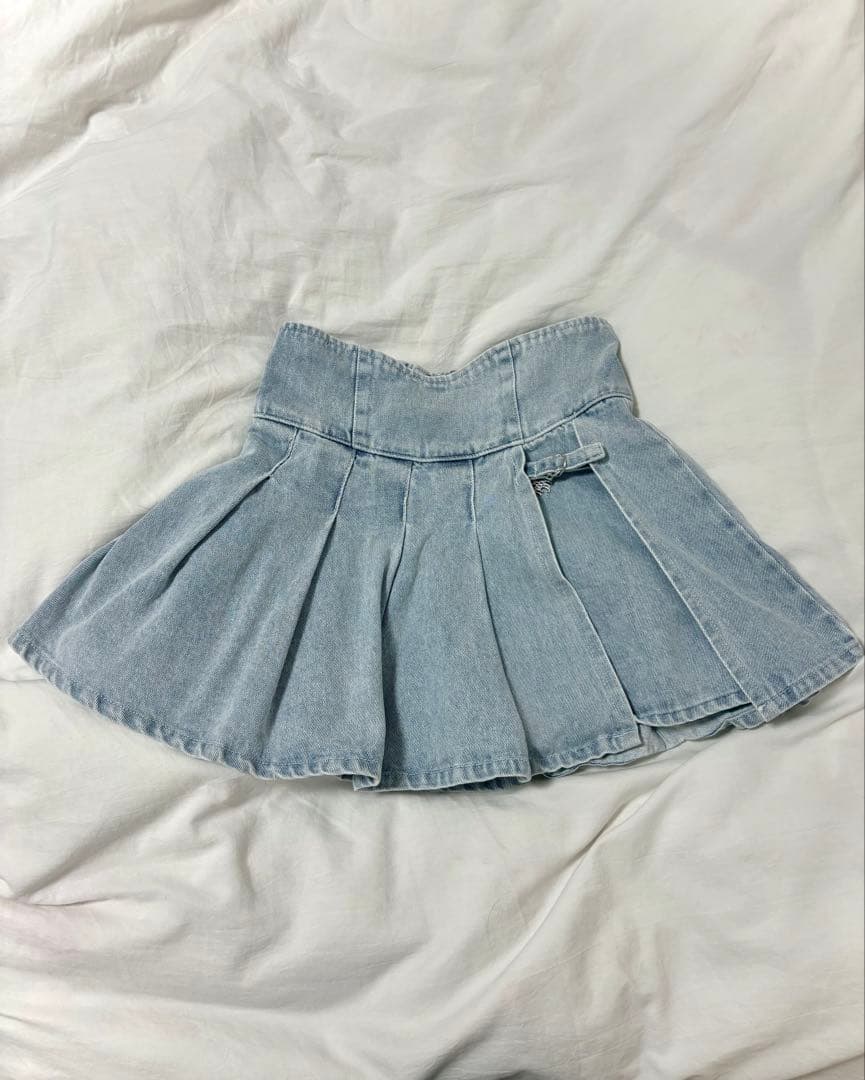 ミシェルマカロン 美脚デニムスカパン ライトブルー