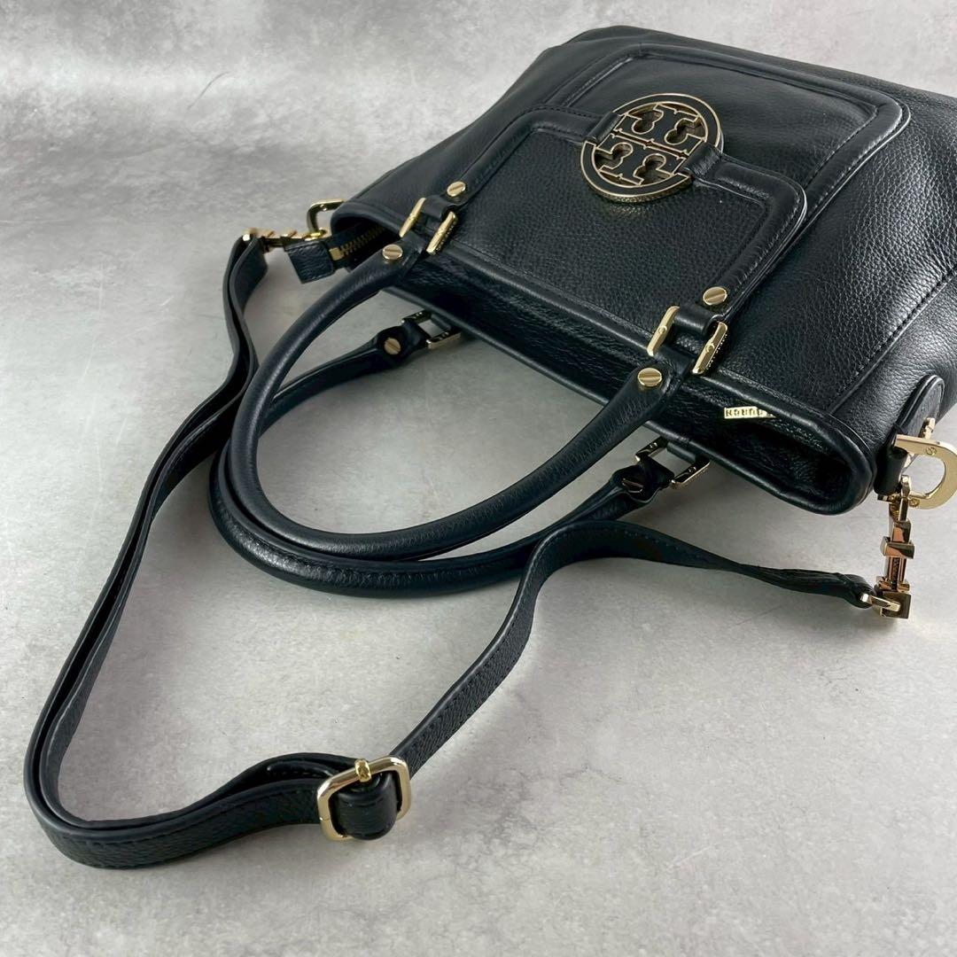 ✨美品✨トリーバーチ　アマンダ ミニサッチェル　2way メダリオン　レザー　黒