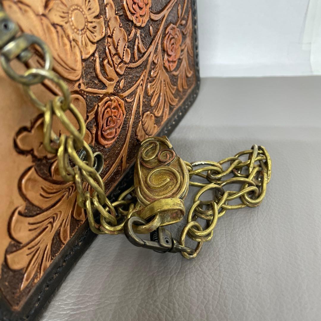 ロングウォレット　手縫い　ウォレットチェーン　ちょっとビンテージ