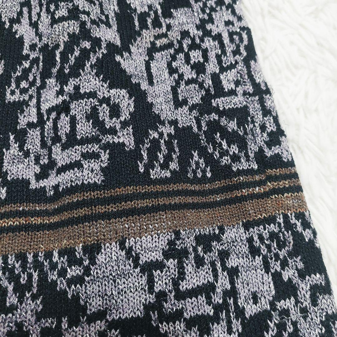 斎藤都世子 サイトウトヨコ 花柄 薔薇 総柄 ラメ ニット ワンピース