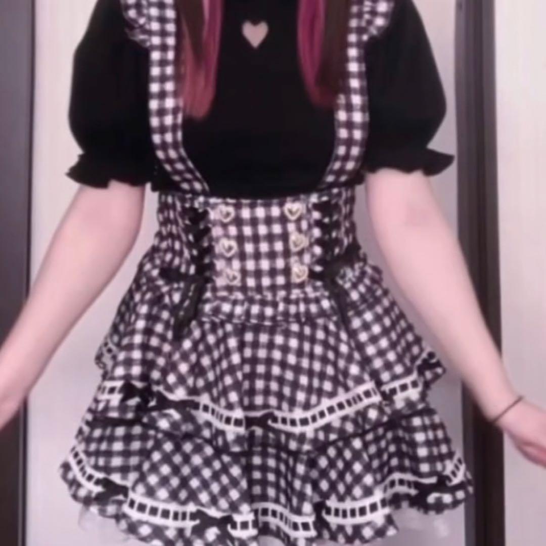 LIZLISA リズリサ はしごリボンギンガムティアードスカパン