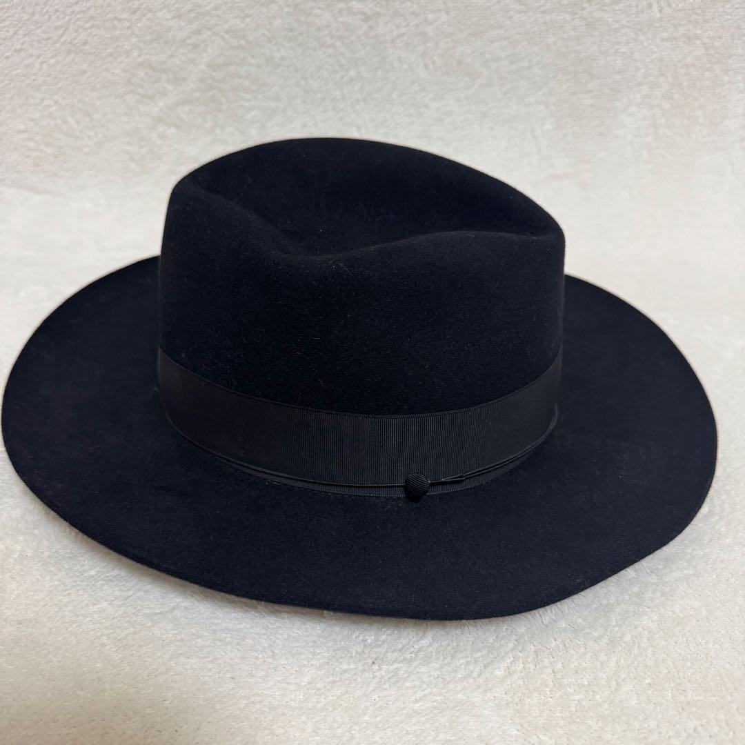 ボルサリーノ ウールハット フェルトハット 中折れ ブラック 57