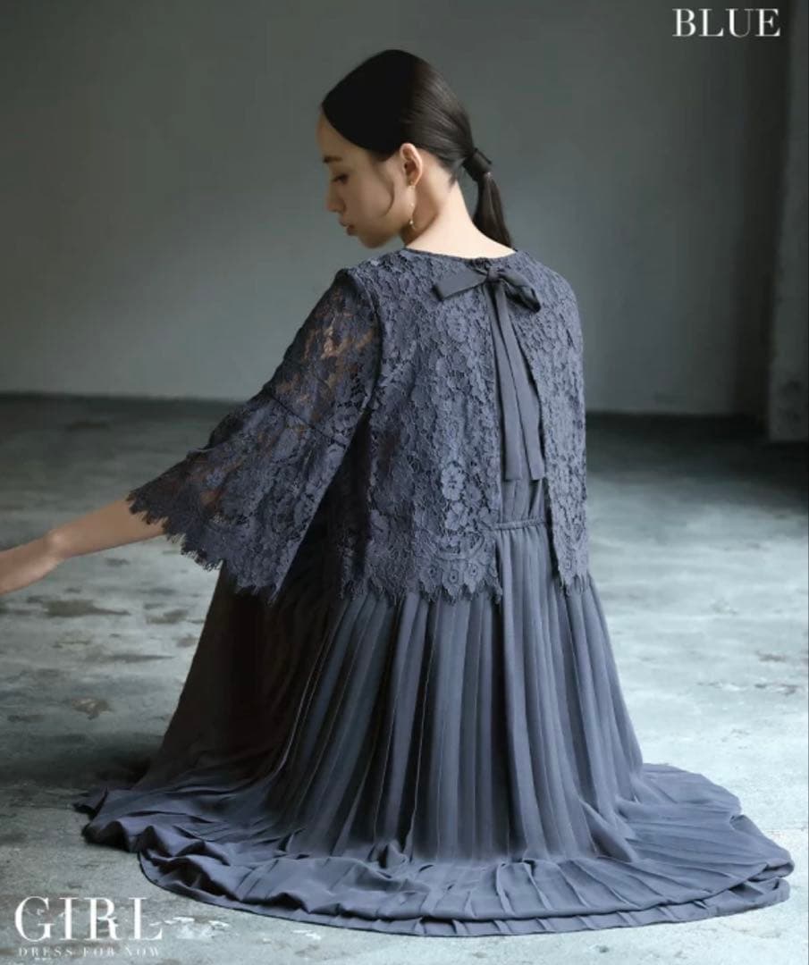 新品未使用 タグ付き☆GIRL パーティードレス BLUE 2L