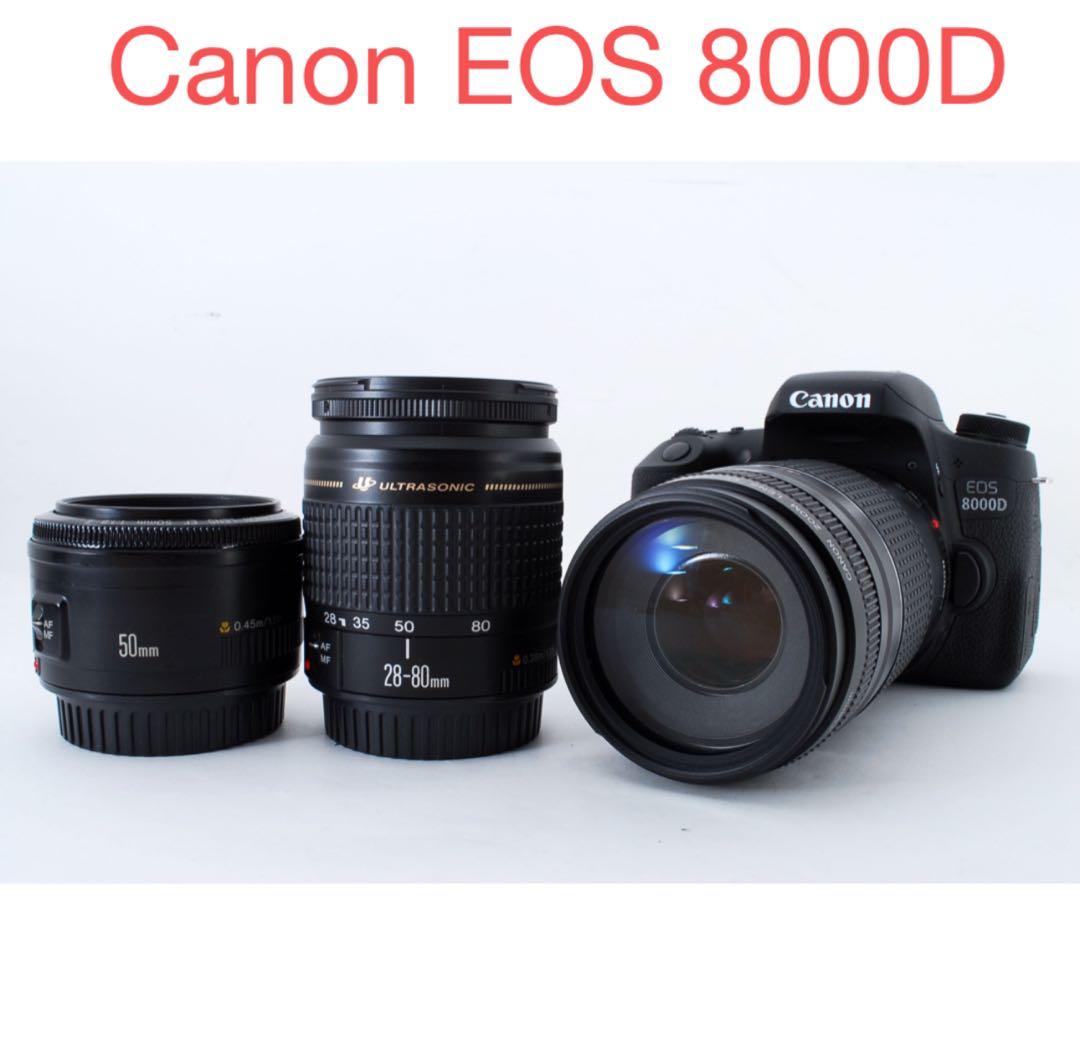 Canon EOS 8000D標準&望遠&単焦点トリプルレンズセット