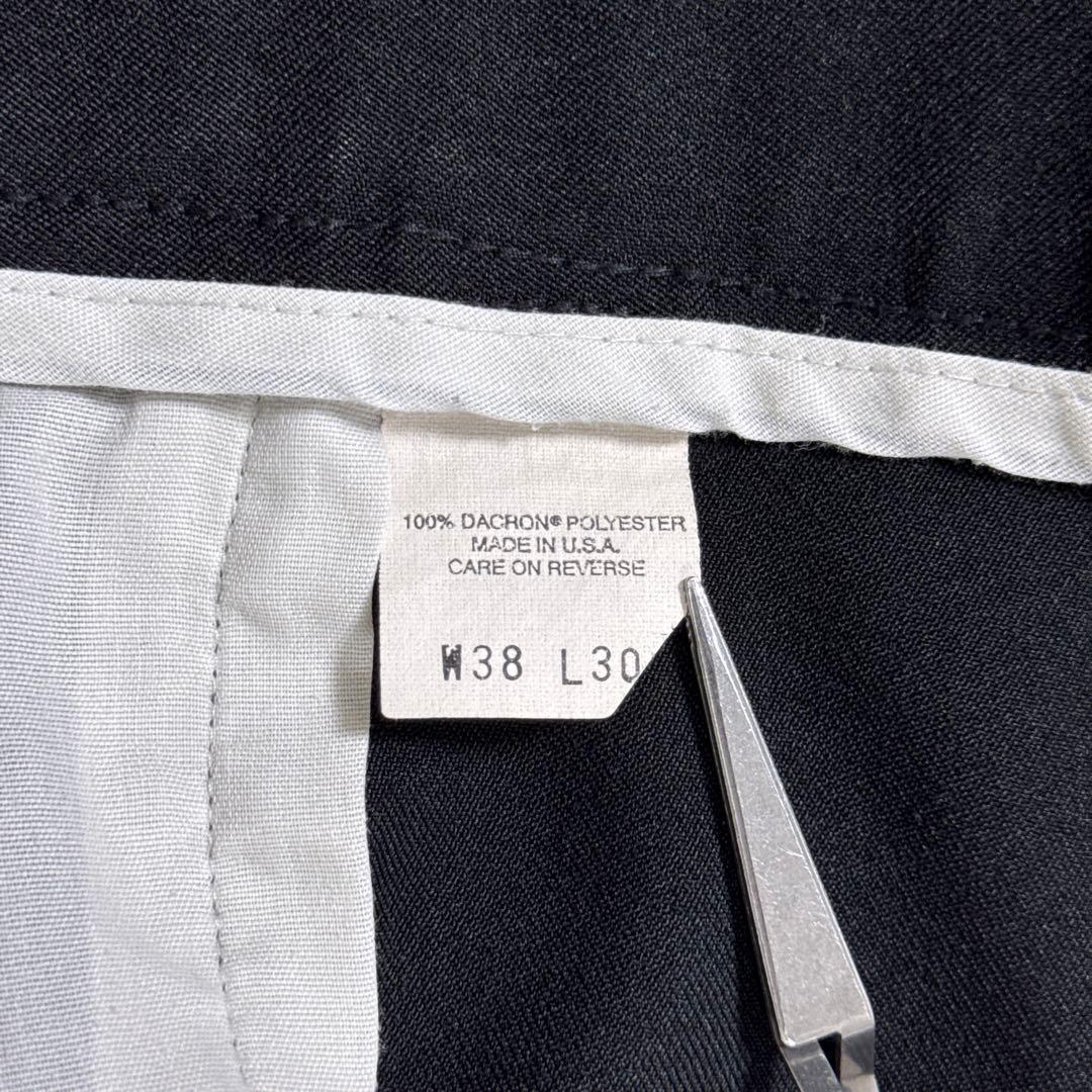90s USA製Levi's アクションスラックス ブラック黒W38L30 古着