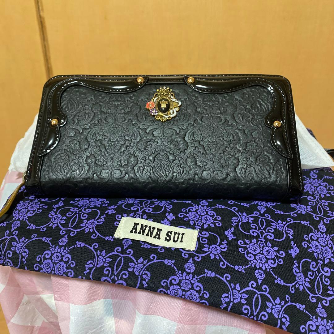 新品　アナスイ　セルパン　ラウンドジップ　ブラック　長財布
