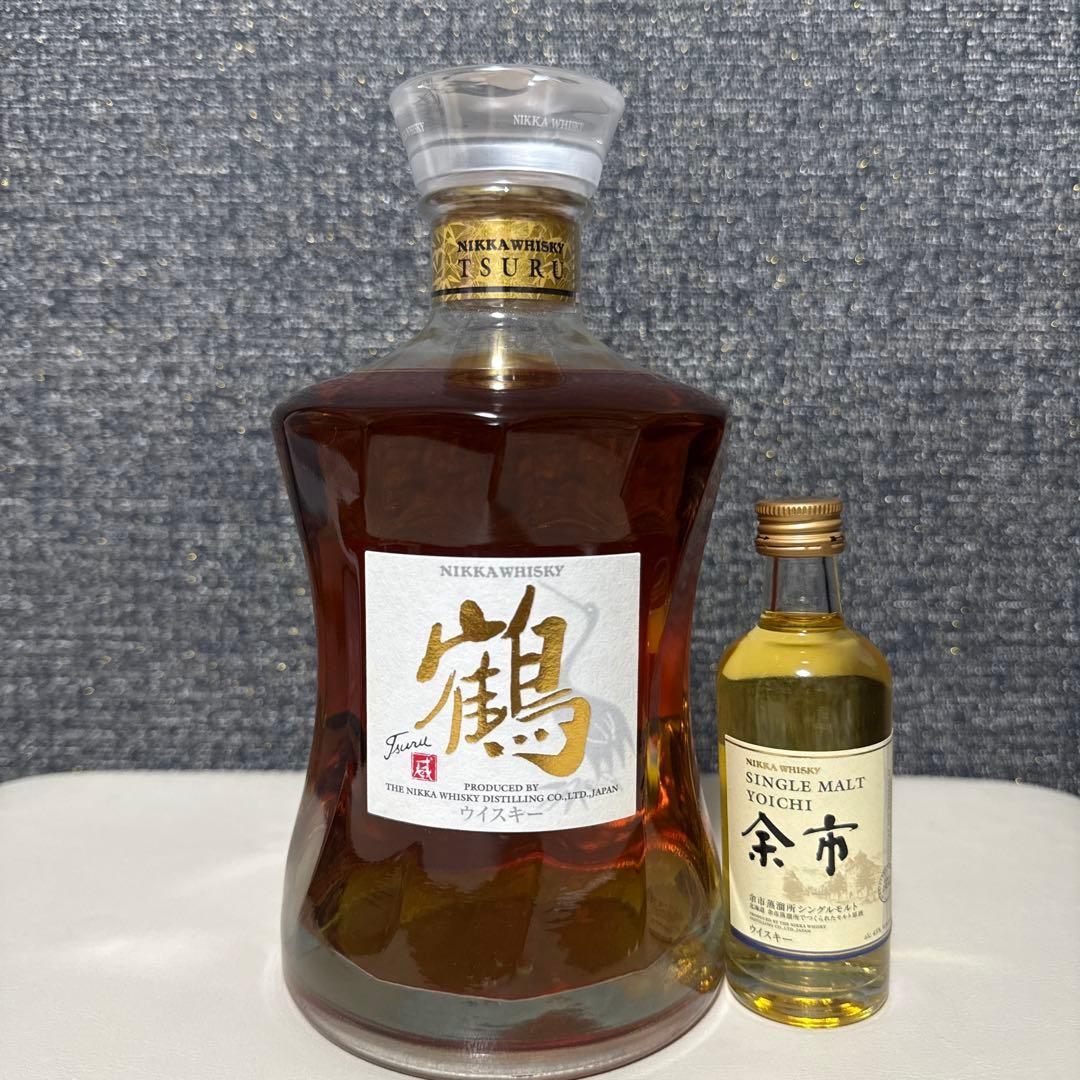 ニッカウヰスキー 鶴 700ml シングルモルト余市50mlを付けて