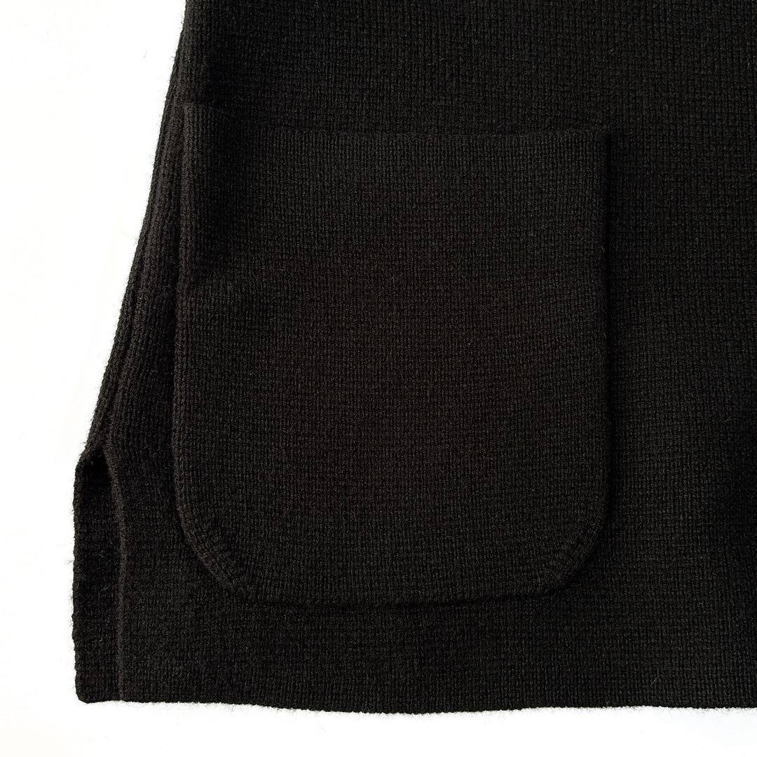 美品⁑ドゥロワー　9Gウールカシミヤ ミラノ編み Vネックニットジレ　ネイビー