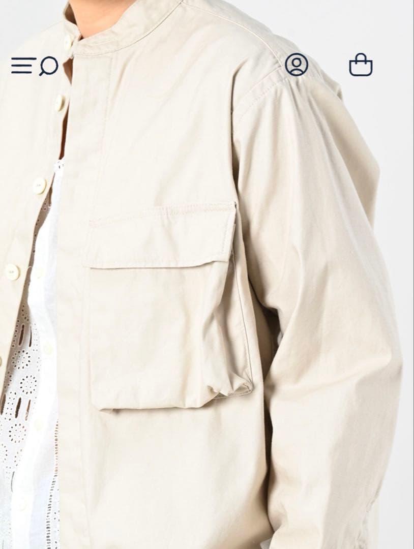 【新品未使用】45R 薄バックサテンの908ニームシャツ