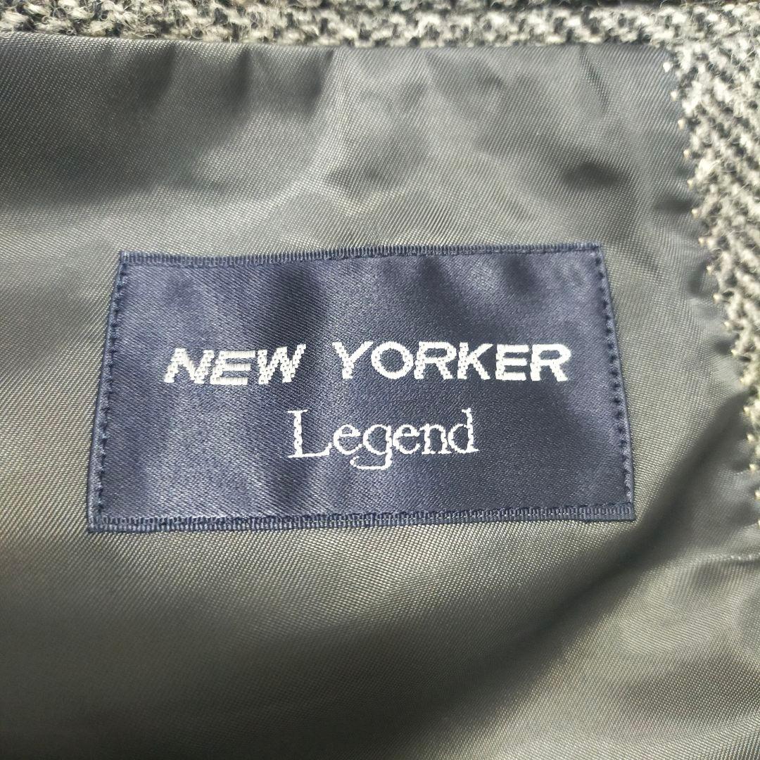 【大人ビジカジ】ニューヨーカー×ハリスツイード・ジャケット・灰ヘリンボーン・M