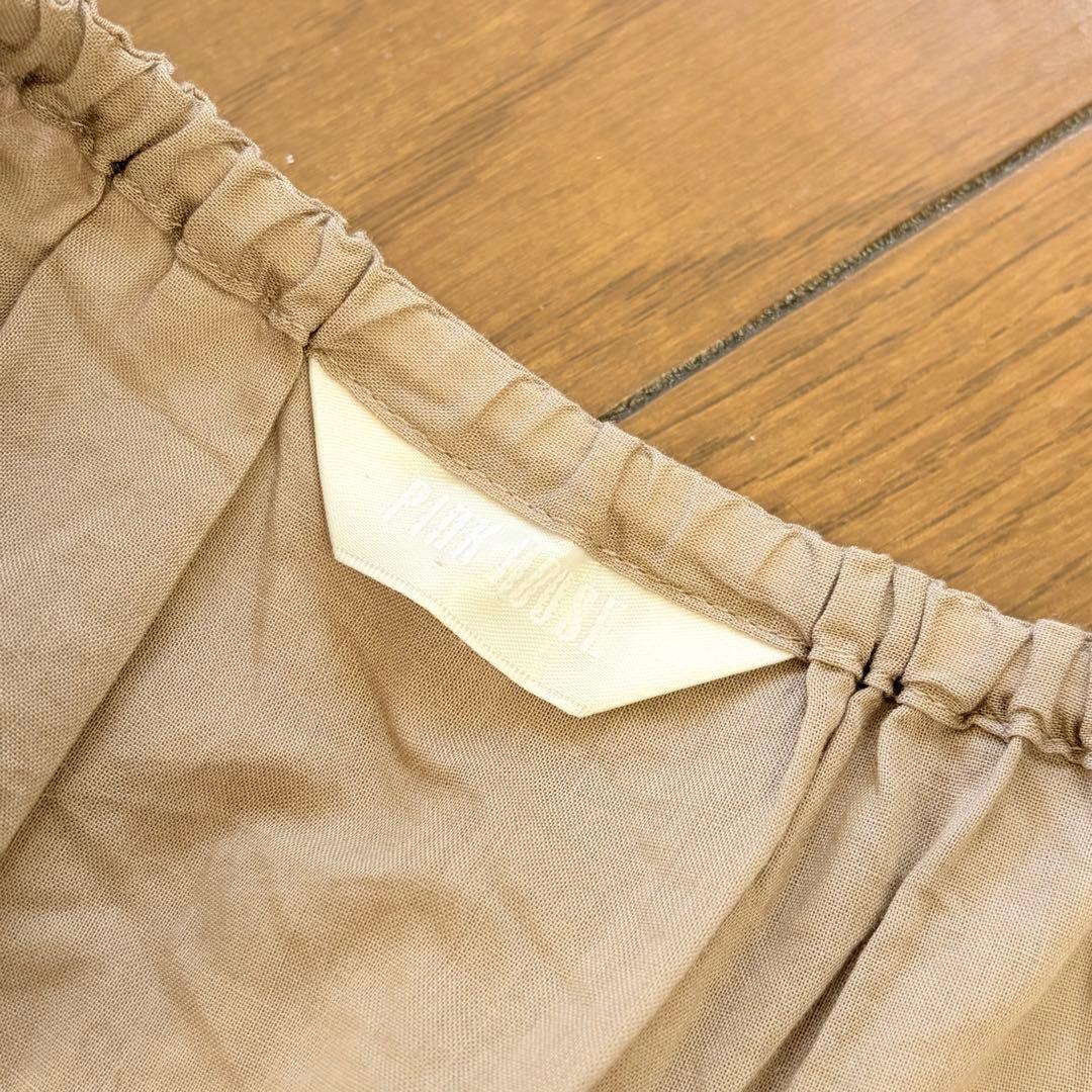 PINK HOUSE モカ色ピコフリルキャミワンピース