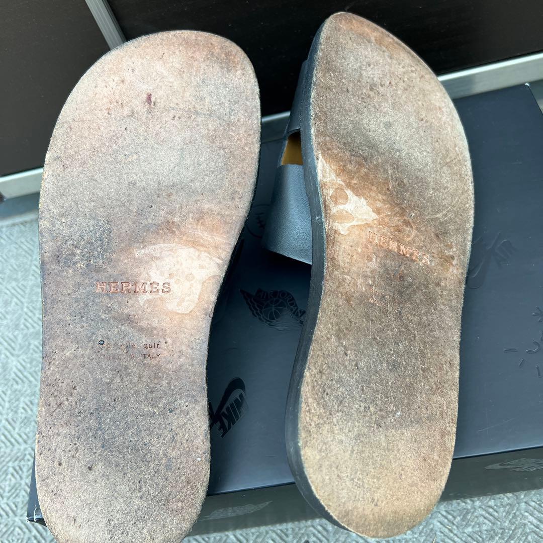 エルメス イズミール HERMES サイズ 40 ブラック サンダル