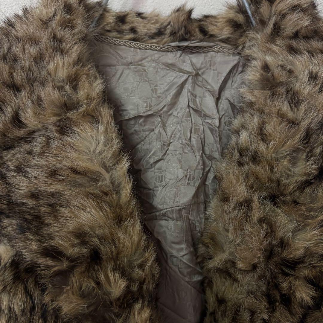 王道： 極美品✨ 豪華リアルファーコート 豹柄 リンクス風 希少 L相当 セレブ