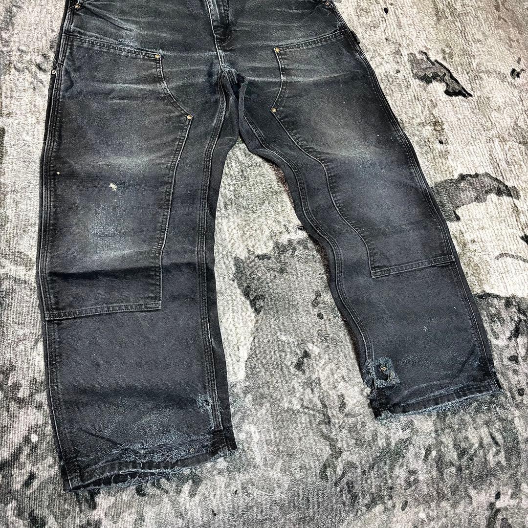 34×30 Carhartt 超レアフェードブラック 雰囲気抜群 ボロ 一点物