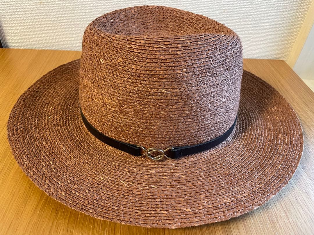 新品未使用タグ付きHELEN KAMINSKI ブラウン ラフィア帽子
