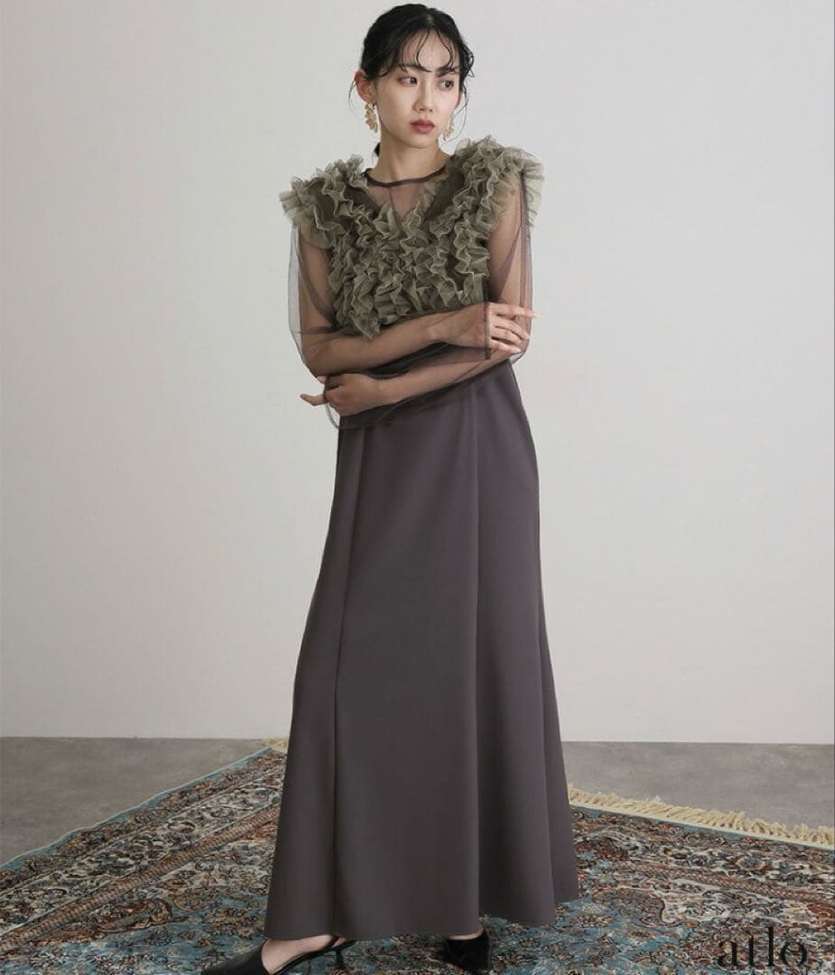 【美品】プールヴー フリルボレロ 3点セット パーティードレス M ブラック