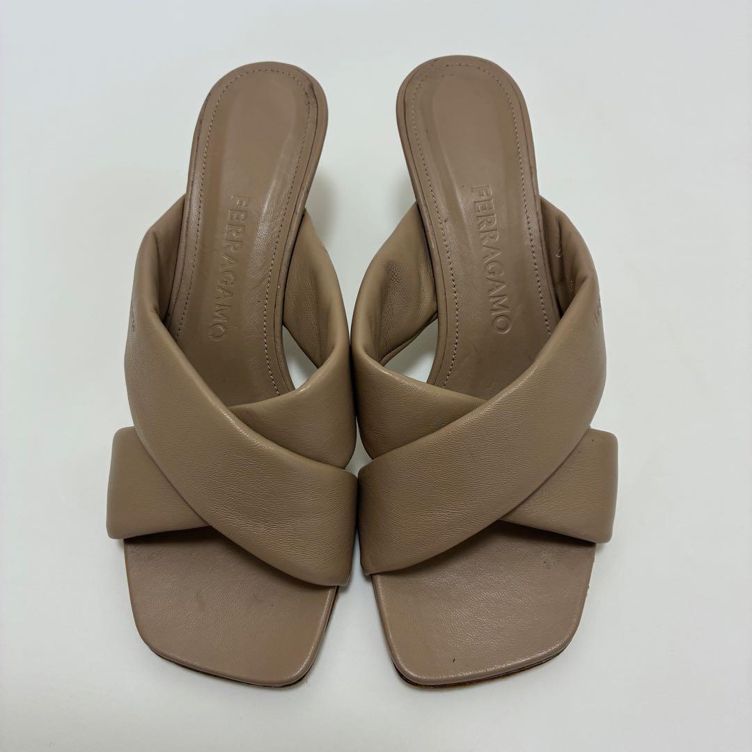 FERRAGAMO フェラガモ☆Aludra レザー ミュール 6 1/2