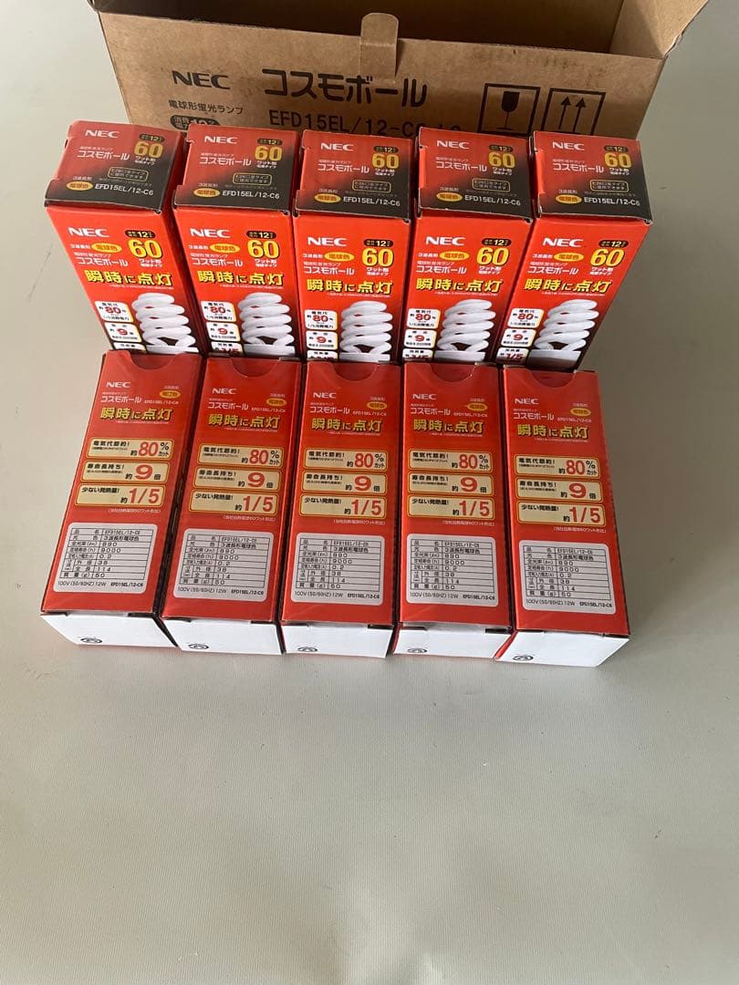 NEC 電球形蛍光ランプコスモボール60ワット形 EFD15EL/12-C6 ￼