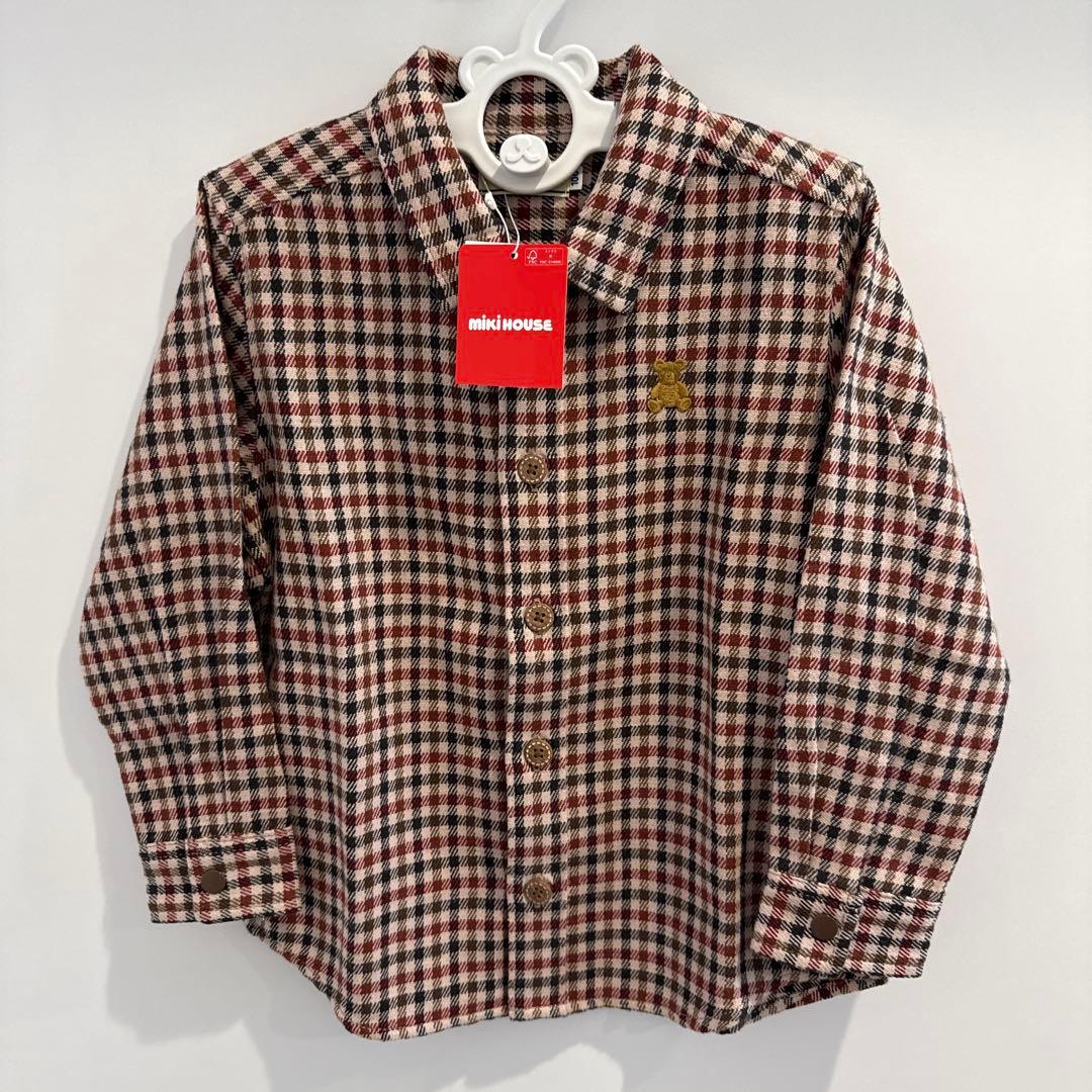 【美品】ミキハウス　長袖シャツ　ブラウス　100 秋冬　子供服　現行品