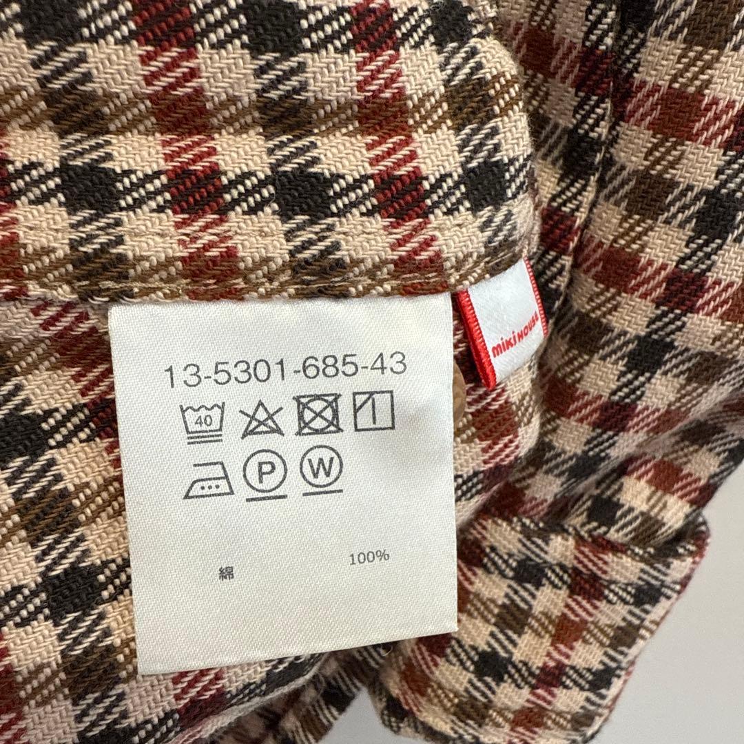 【美品】ミキハウス　長袖シャツ　ブラウス　100 秋冬　子供服　現行品