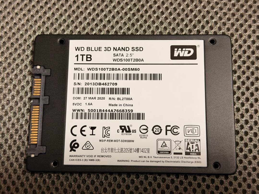 内蔵型SSD WDS100T2B0A SSD 1TB Western Digital