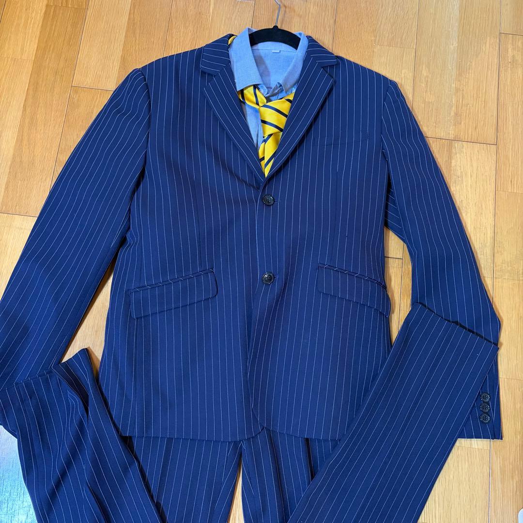 170 ネイビー ストライプ スーツ 2ピース 卒業式　男子　男の子　160