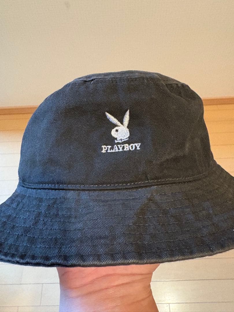 PLAYBOY ブラック バケットハット フリーサイズ ハット 帽子