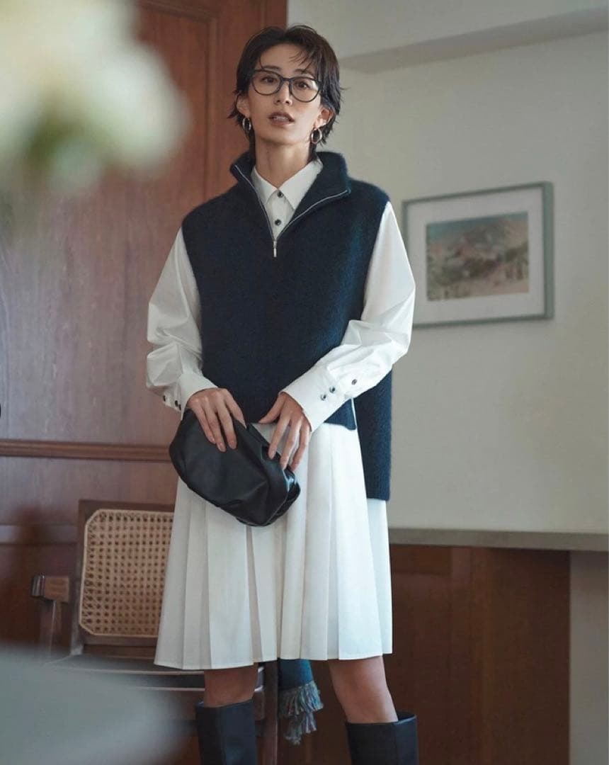 【Merciさま専用】アルページュストーリー　ハーフジップFURベスト　黒