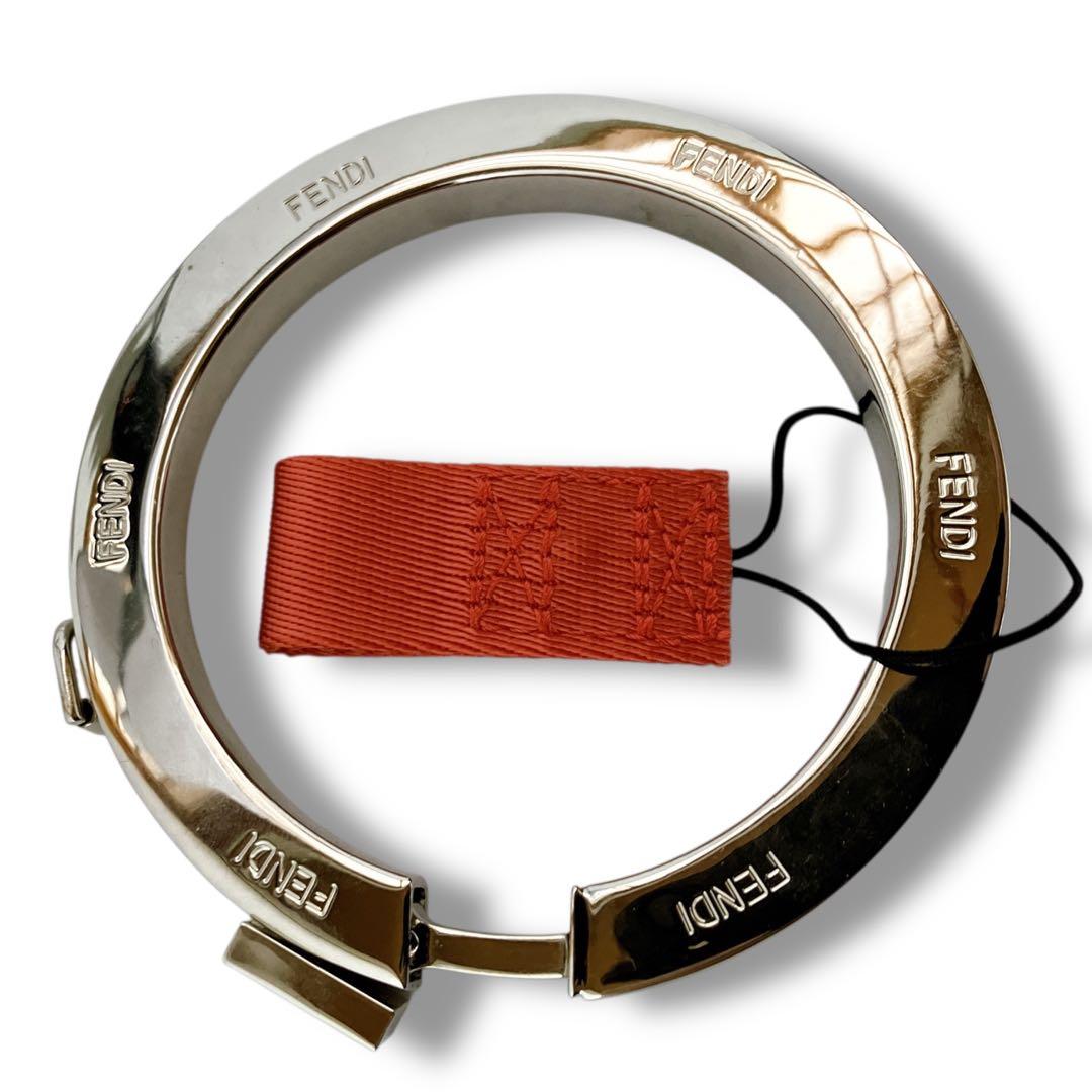 フェンディ 良品 アイコニック リングチャーム ストラップ Dカン シルバー