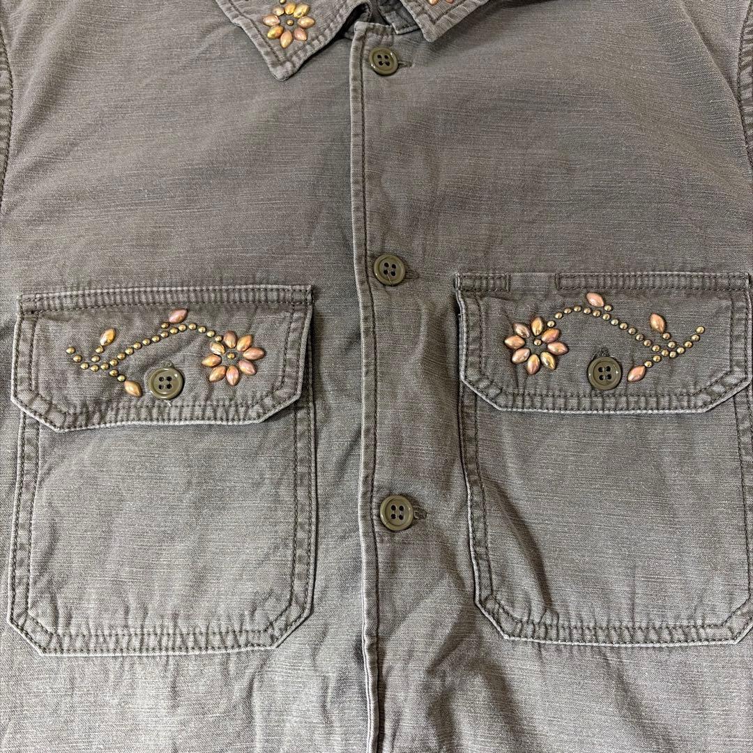 【希少】レミレリーフ　REMI RELIEF ミリタリーシャツ（襟：スタッズ）\"