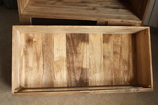 前面ガラスの引き出し3段×小引き出し2段　食器棚　シャツケース　タンス　古家具