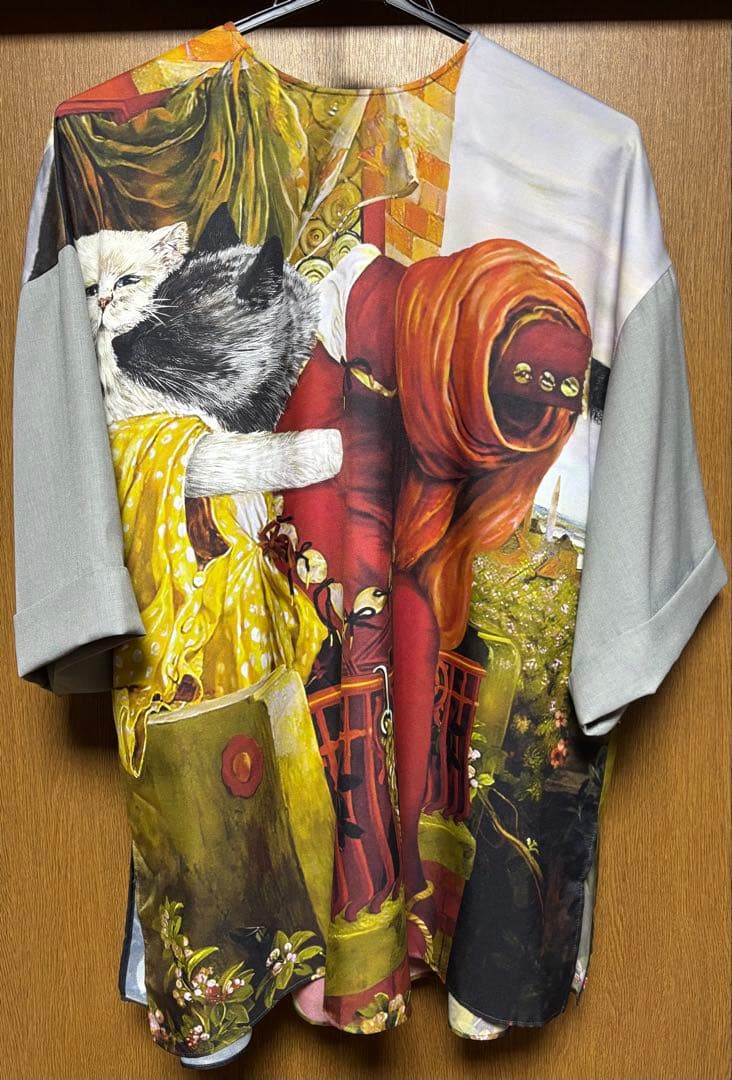 &ellecy アンドエルシー　ネコ　オペラ　シャツ　猫　柄