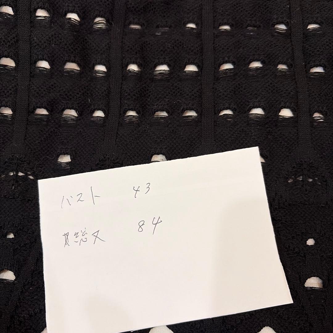 シャネル 透かし編み ノースリーブワンピース 黒サイズ42