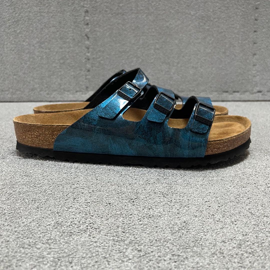 メタリック調ブルー/3バックル/ドイツ製 43 BIRKENSTOCK