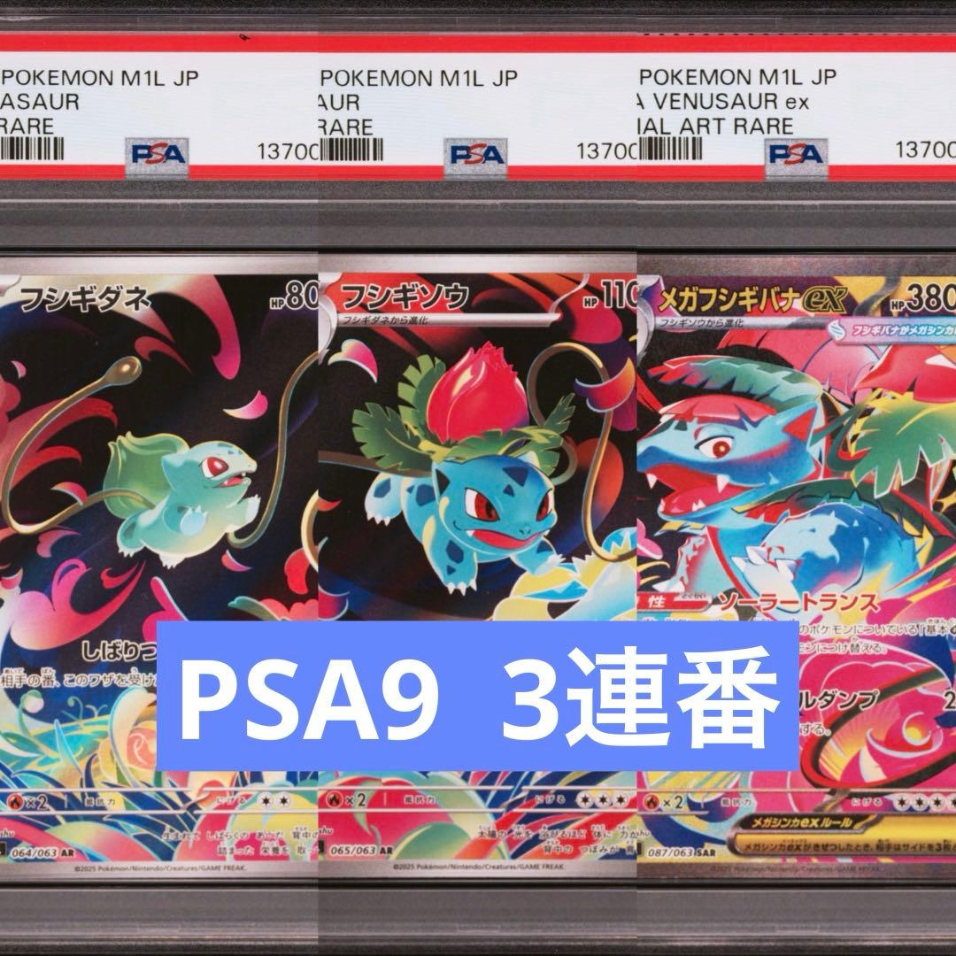 【PSA9】ポケモンカード メガフシギバナex フシギダネ　フシギソウ　3連番