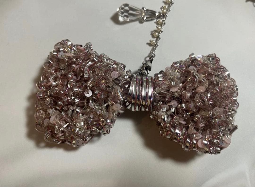 美品★アンテプリマ ガーラグリッターチャーム★ピンク リボン