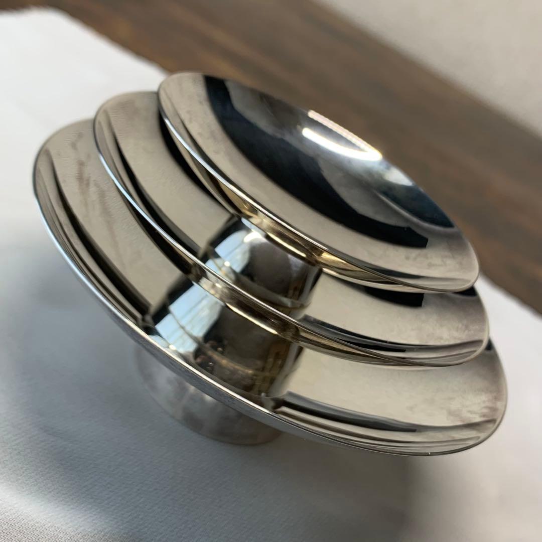 H105⭐︎純銀製 三重盃 尚美堂造 141g 共箱入 銀杯