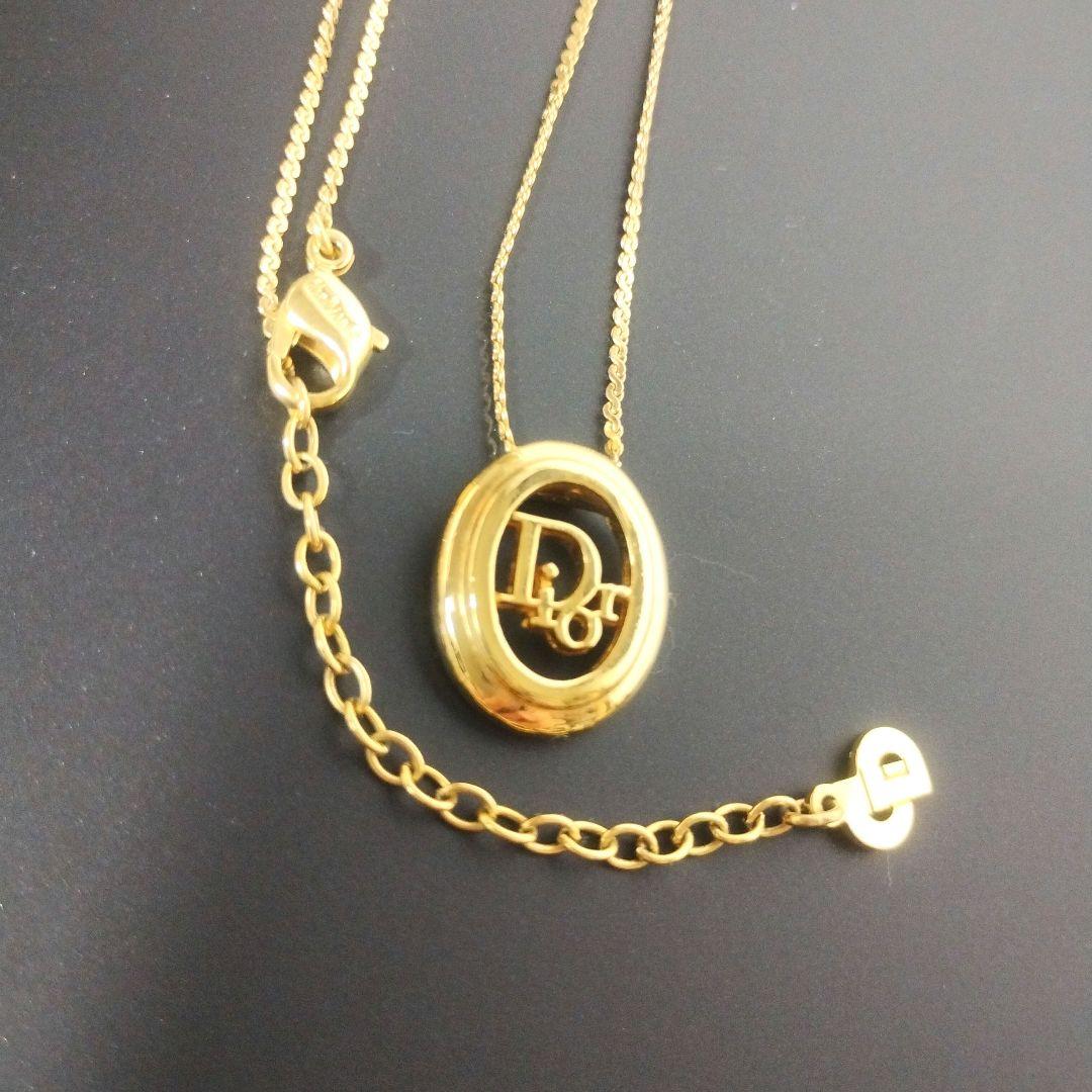 美品◎希少◎Dior　ディオール　ネックレス　CDロゴ　サークルロゴ　金色　刻印