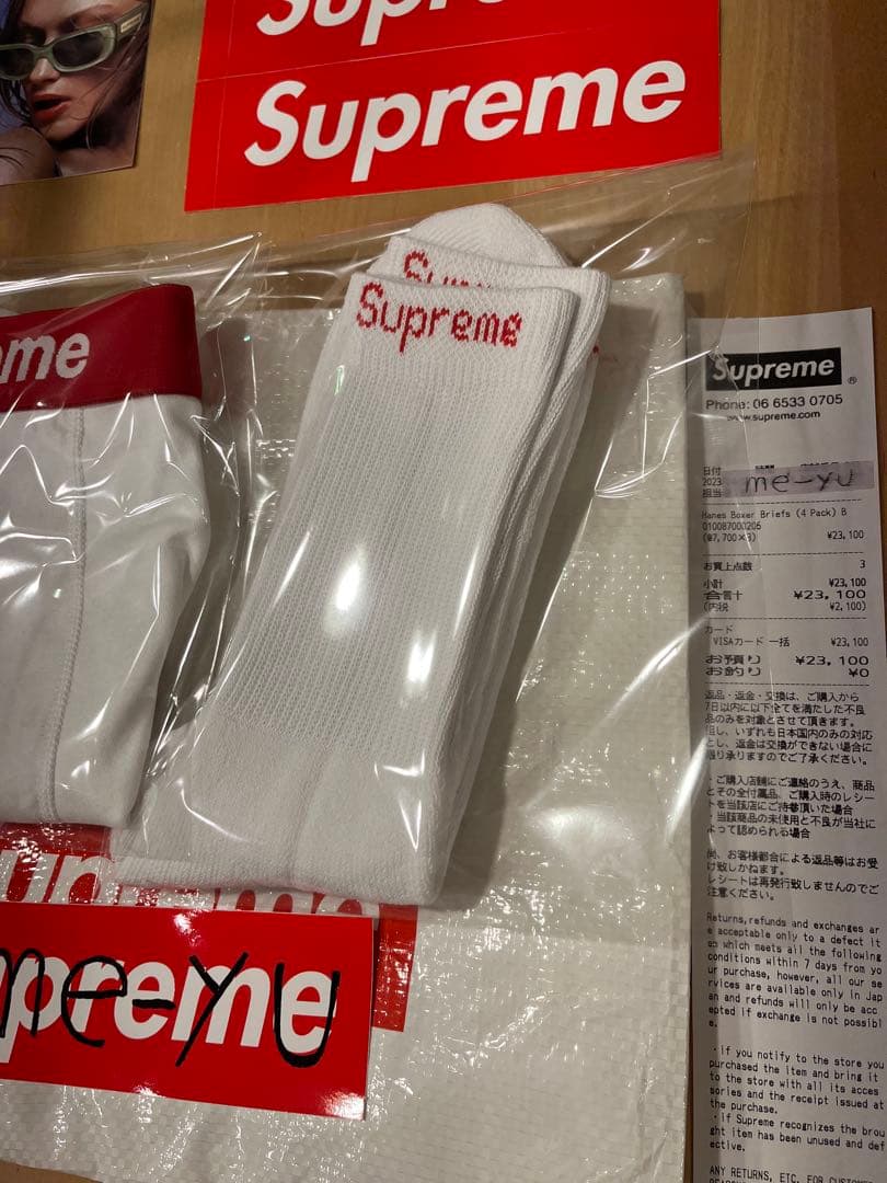 シュプリーム　ヘインズ　ボクサー　パンツ　白黒セット　ボクサーパンツ　M