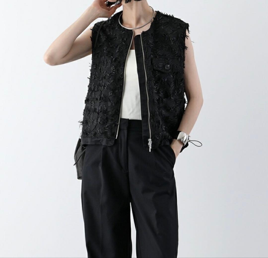 新品！Vin ジャガードダブルジップジレ ブラック　ヤマダヤ　スコットクラブ