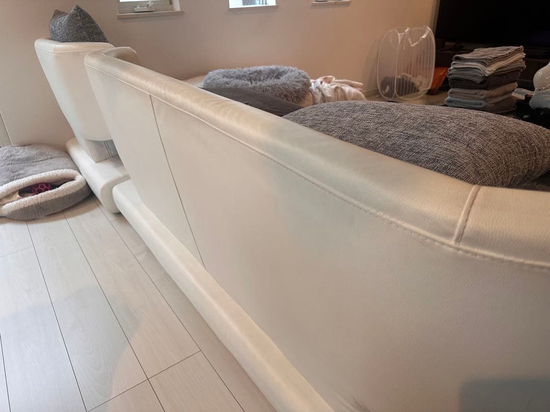 アルモニア Bella curva L字型ソファセット グレーホワイト3人用