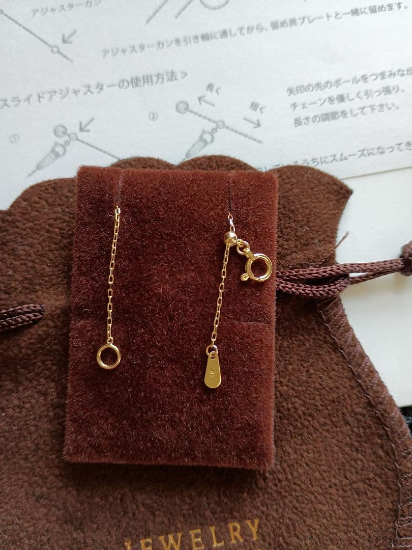 オレフィーチェ K18YG スライドアジャスターチェーン 10cm